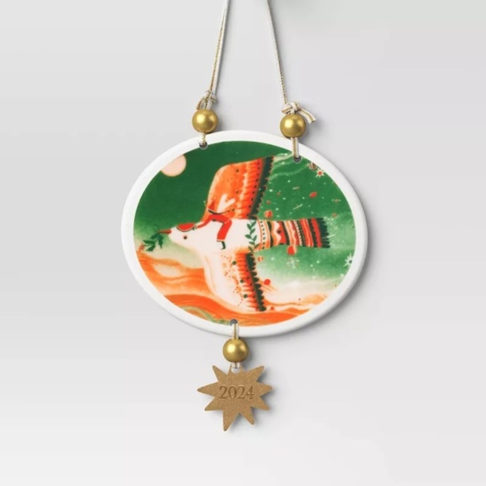 Lisk Feng Ceramic Keepsake Christmas Tree Ornament nwt